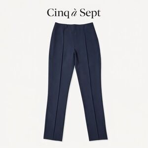 Cinq a Sept Teal Blue Tailored Slim Leg Side Zip Trousers Pants Size 8